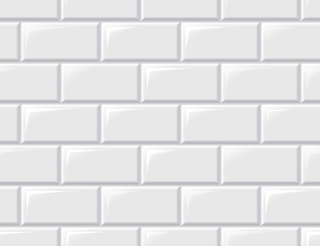 Azulejos brancos sem costura padrão horizontal tijolos brancos no metrô ou piscina parede ou piso para metrô
