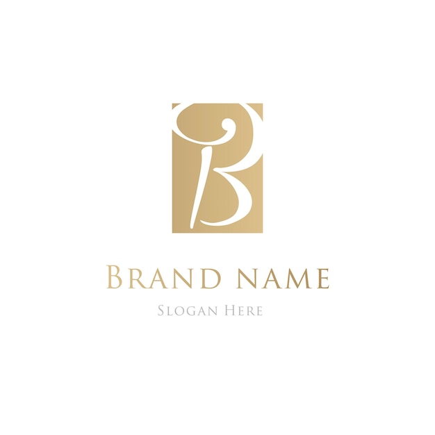 B Logotipo elegante de luxo em ouro