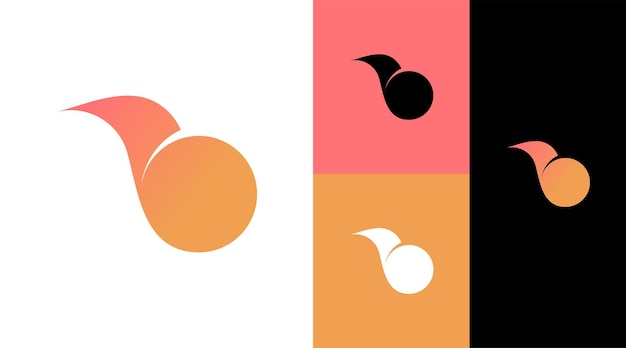 B monograma kiwi bird conceito de design de logotipo