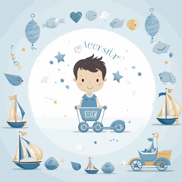 Vetor baby_boy_arrival_card_vector