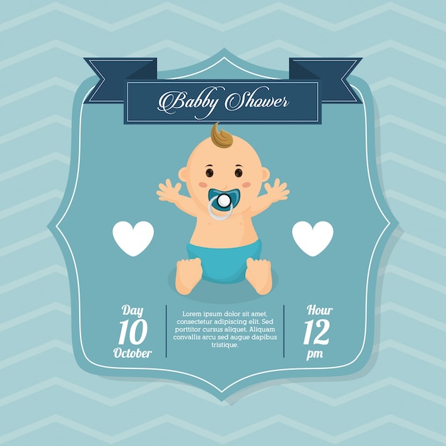 Baby boy of baby shower card