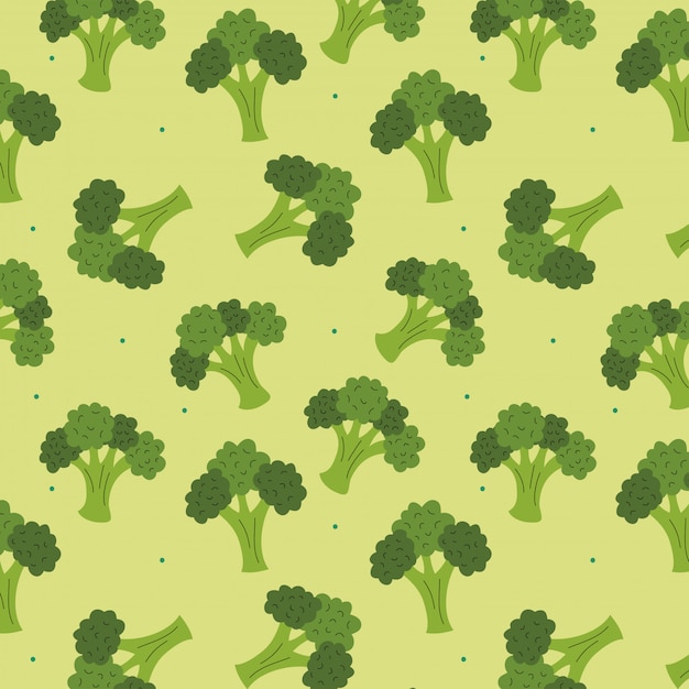 Vetor bacckground de padrão de brócolis