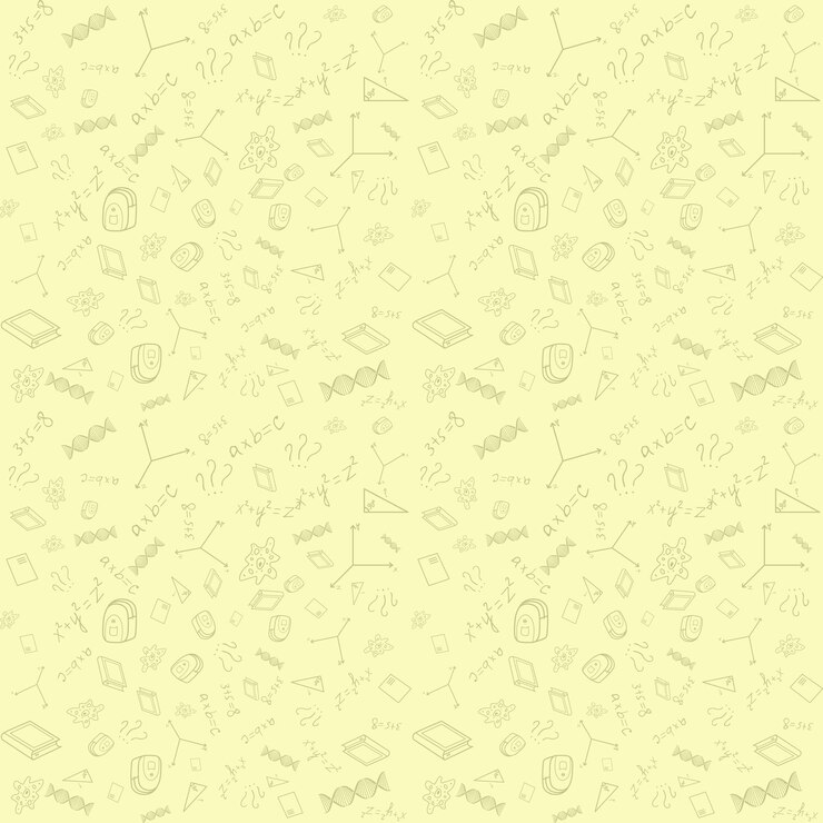 Vetor back to school pattern background conjunto de desenhos diferentes relacionados à escola cor amarela