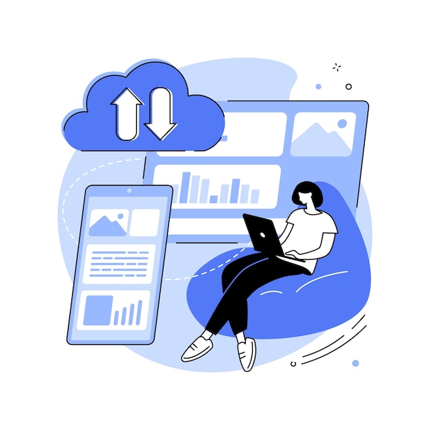 Backup de dados e recuperação de ilustrações vetoriais de desenhos animados isolados