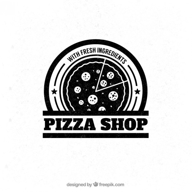 Vetor badge pizza loja