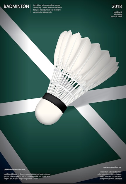 Badminton championship poster vector illustration