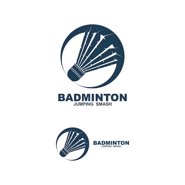 Badminton Logo Sport Game Vector com Shuttlecock Racket Sport Branch Design Template Icon (Icônico do jogo de badminton com raquete)