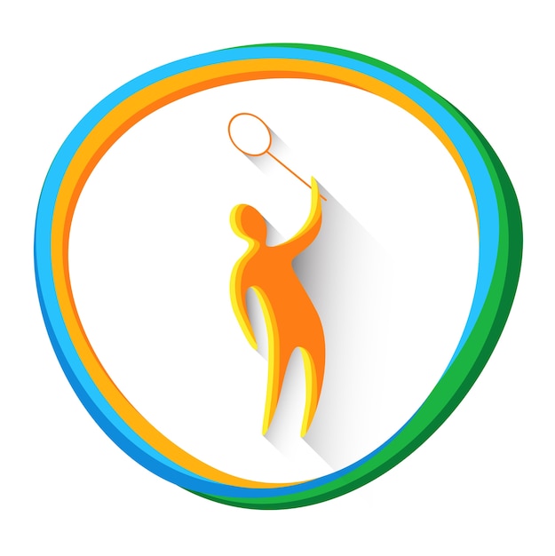 Vetor badminton player sportsman sport game ícone de competição de logotipo