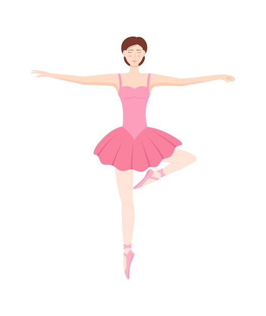 Bailarina dançando no fundo branco, ilustração vetorial