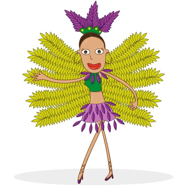 Vetor bailarina de carnaval brasileira