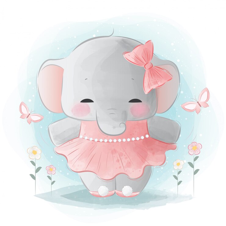 Bailarina de elefante fofo