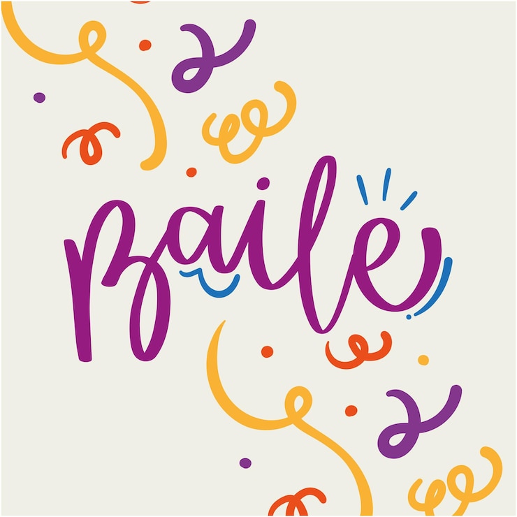 Vetor baile. baile em português brasileiro. letras de mão modernas. vetor.