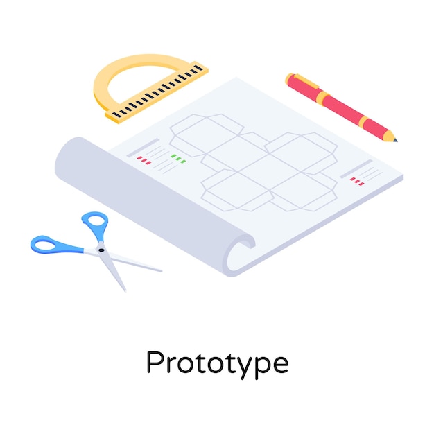 Baixe ilustração isométrica premium do protótipo