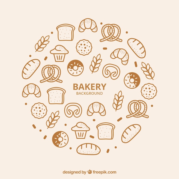 Vetor bakery background in flat style