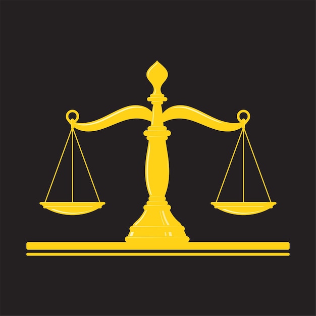 Vetor balança do símbolo dourado da justiça