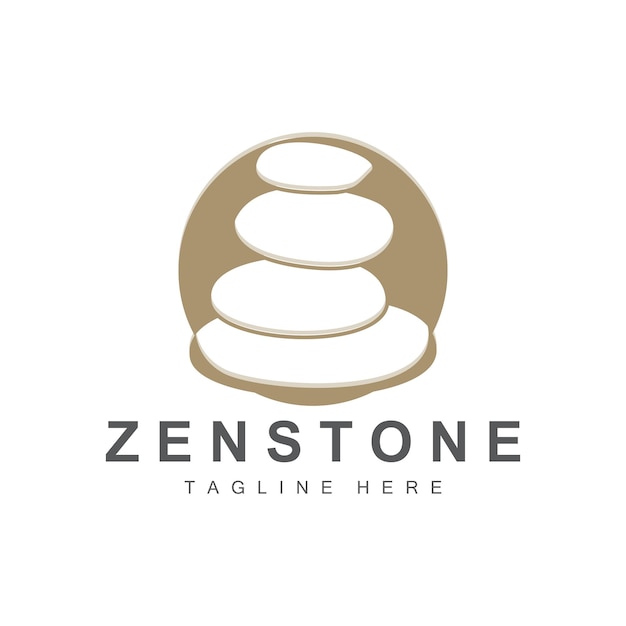 Balance stone logo design vector terapia pedra massagem pedra quente e zenstone ilustração de marca de produto