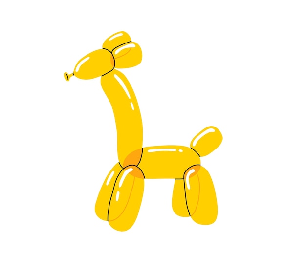 Vetor balão amarelo brilhante animal de bolha em forma de girafa ilustração simpática isolada