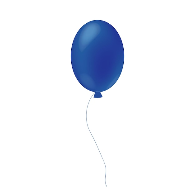 Vetor balão azul volume 3d balão para um cartão de aniversário de um menino ou 4 de julho