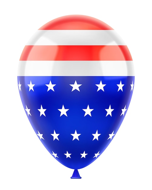 Vetor balão de hélio com a bandeira da américa. eua. símbolo americano. dia da independência, 4 de julho. tio