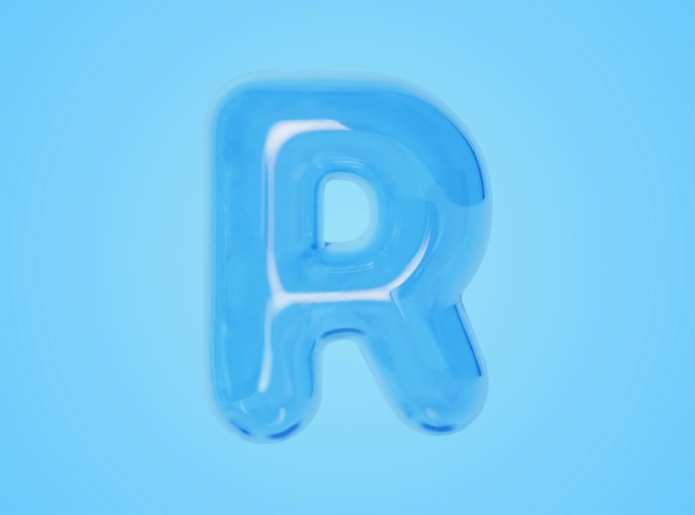 balão de letra 3d transparente R
