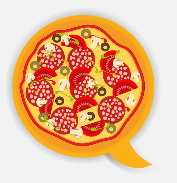 Balão de pizza. ilustração vetorial