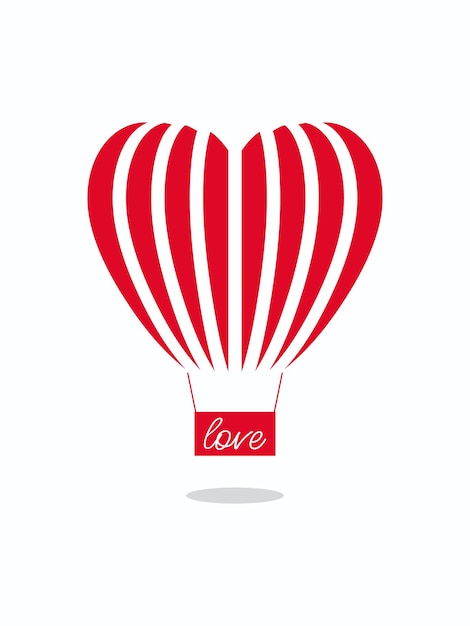 Balão vermelho do logotipo e design de amor