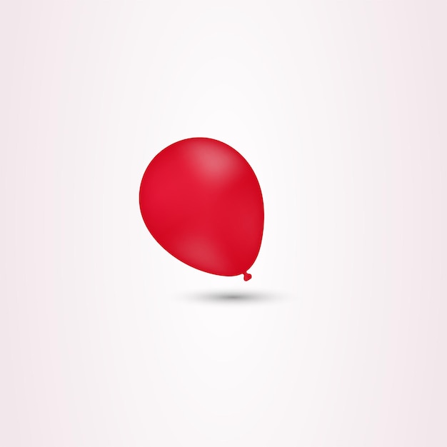 Balão vermelho no vetor premium de fundo branco