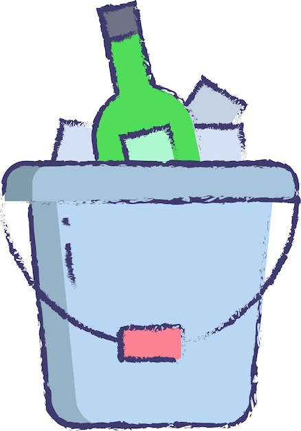 Vetor balde de gelo mão desenhada ilustração vetorial