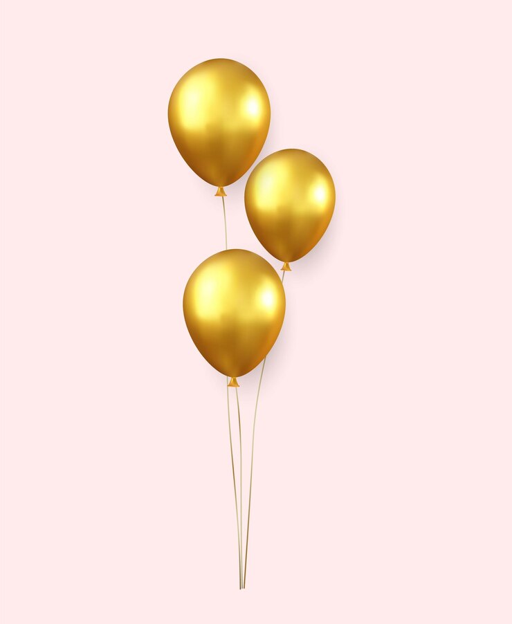 Vetor balões de aniversário realistas de ouro 3d voando para festas e celebrações