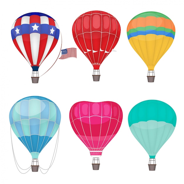 Balões de ar. transporte aéreo em balões de ar quente do céu