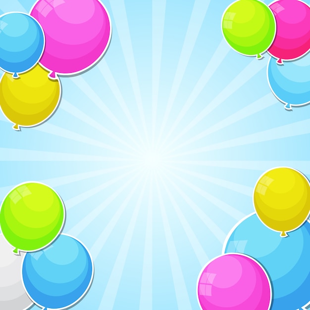 Vetor balões de cor brilhante fundo ilustração vetorial