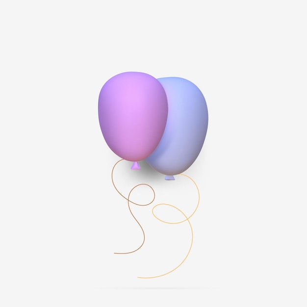 Balões de hélio 3d de cores brilhantesBalões para ocasiões festivas de aniversário festas casamentosElemento decorativo em design 3d realista