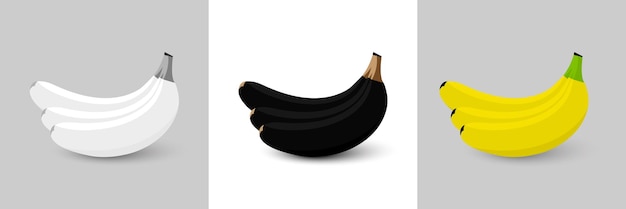 Banana bananas isoladas no fundo banana com sombra bananas em moderno design plano simples vetor