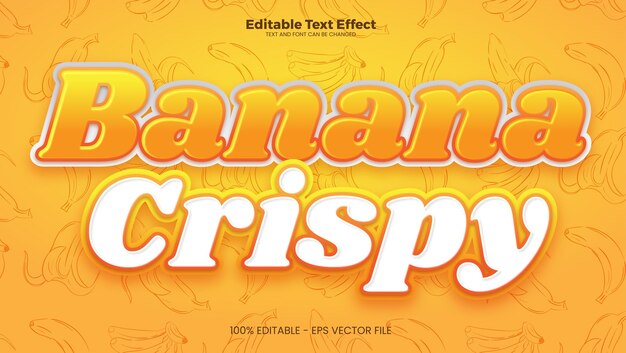 Banana crispy efeito de texto editável no estilo de tendência moderna