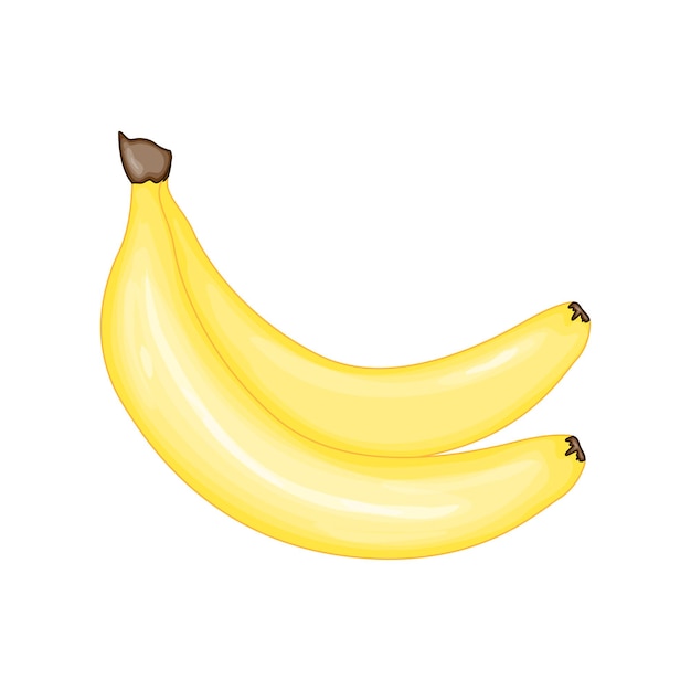 Banana em estilo bonito dos desenhos animados. ilustração vetorial isolada no fundo branco.