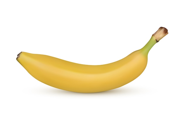 Banana em fundo branco. ilustração