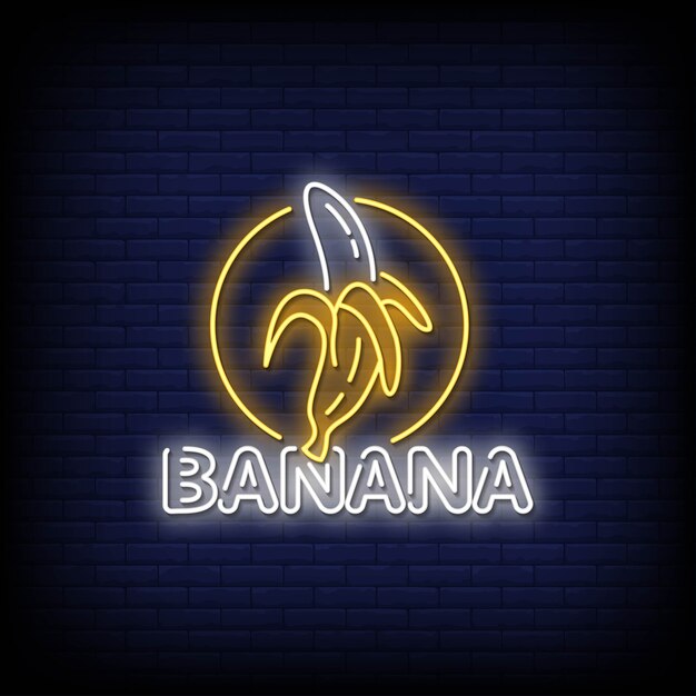 Banana neon signs style texto