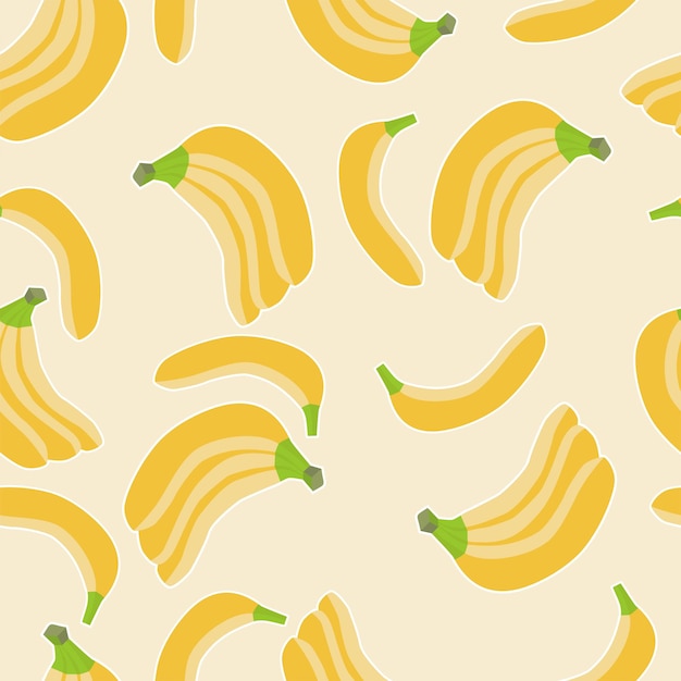 Vetor banana padrão sem costura ilustração vetorial banana papel de parede têxtil amarelo