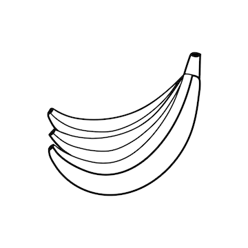 Banana Com Fundo Branco PNG , Esboço Ilustração Vetorial, Banana Para  Colorir PNG Imagem para download gratuito