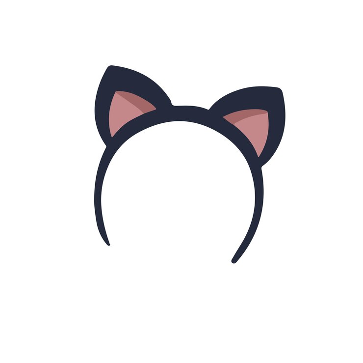Vetor bandana de orelhas de gato ilustração vetorial desenhada à mão
