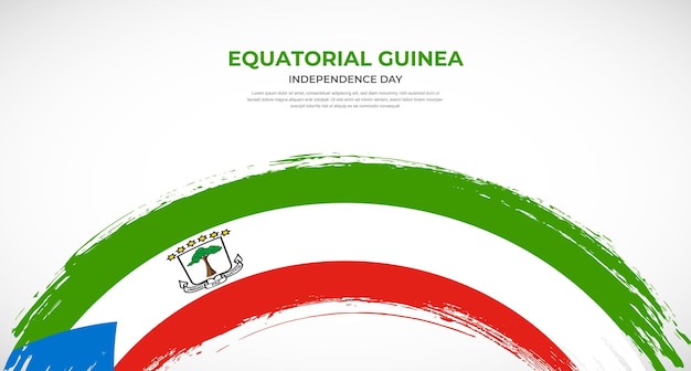 Vetor bandeira abstrata da guiné equatorial em ilustração vetorial do efeito de pincel arredondado