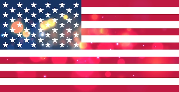 Bandeira abstrata do vetor de fundo bokeh dos estados unidos da américa