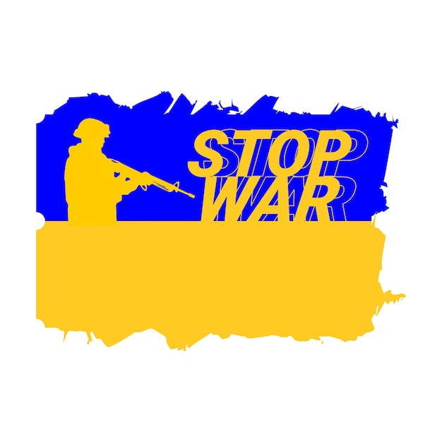 Vetor bandeira abstrata para o conflito de paz ucrânia da terceira guerra mundial da bandeira da paz com a nação russa