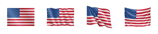 Bandeira americana agitando ilustração realista