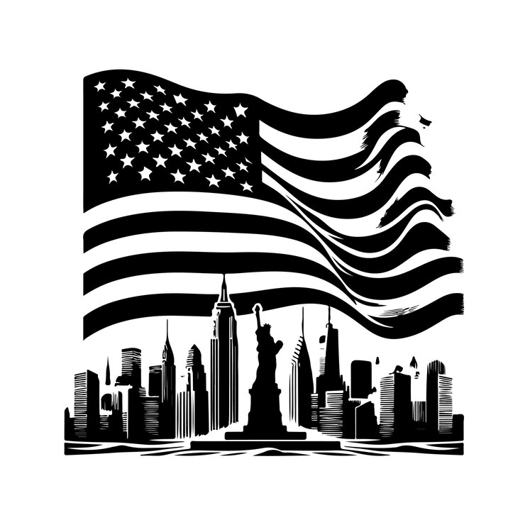 Vetor bandeira americana agitando no vento bandeira patriótica nacional dos estados unidos da américa vector