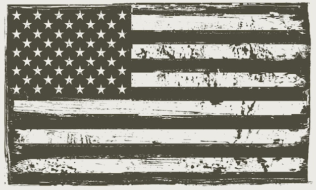 Bandeira americana grunge preto e branco