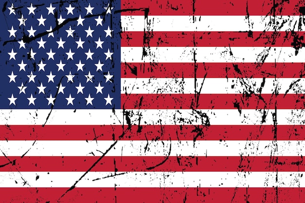 Bandeira americana Ilustração vetorial Bandeira dos Estados Unidos da América Bandeira colorida dos Estados Unidos Vector