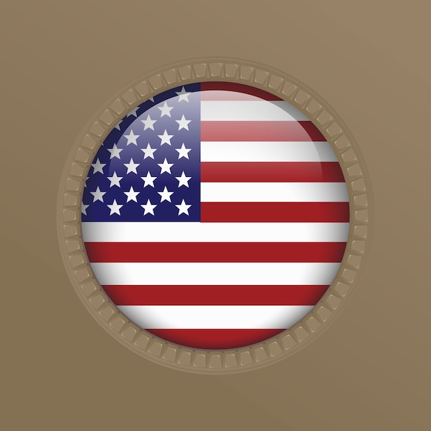 Vetor bandeira americana lustrosa eua da américa