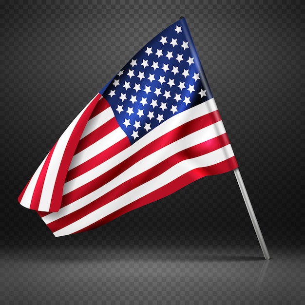 Bandeira americana voando bandeira ondulada