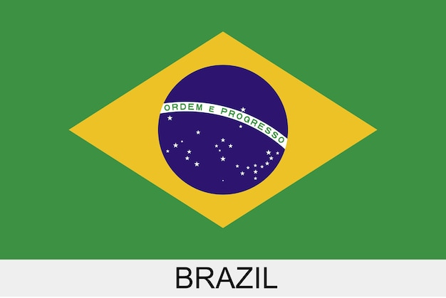 Vetor bandeira brasileira. bandeira isolada do brasil.